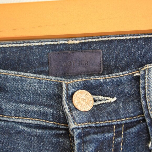 Mother Denim The Hustler Ankle Fray Jeans In Wash On The Edge Sz 24 - Picture 6 of 10